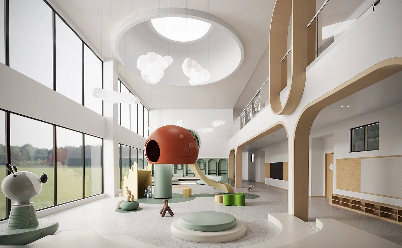 私立幼兒園大型游樂運動場裝修效果圖