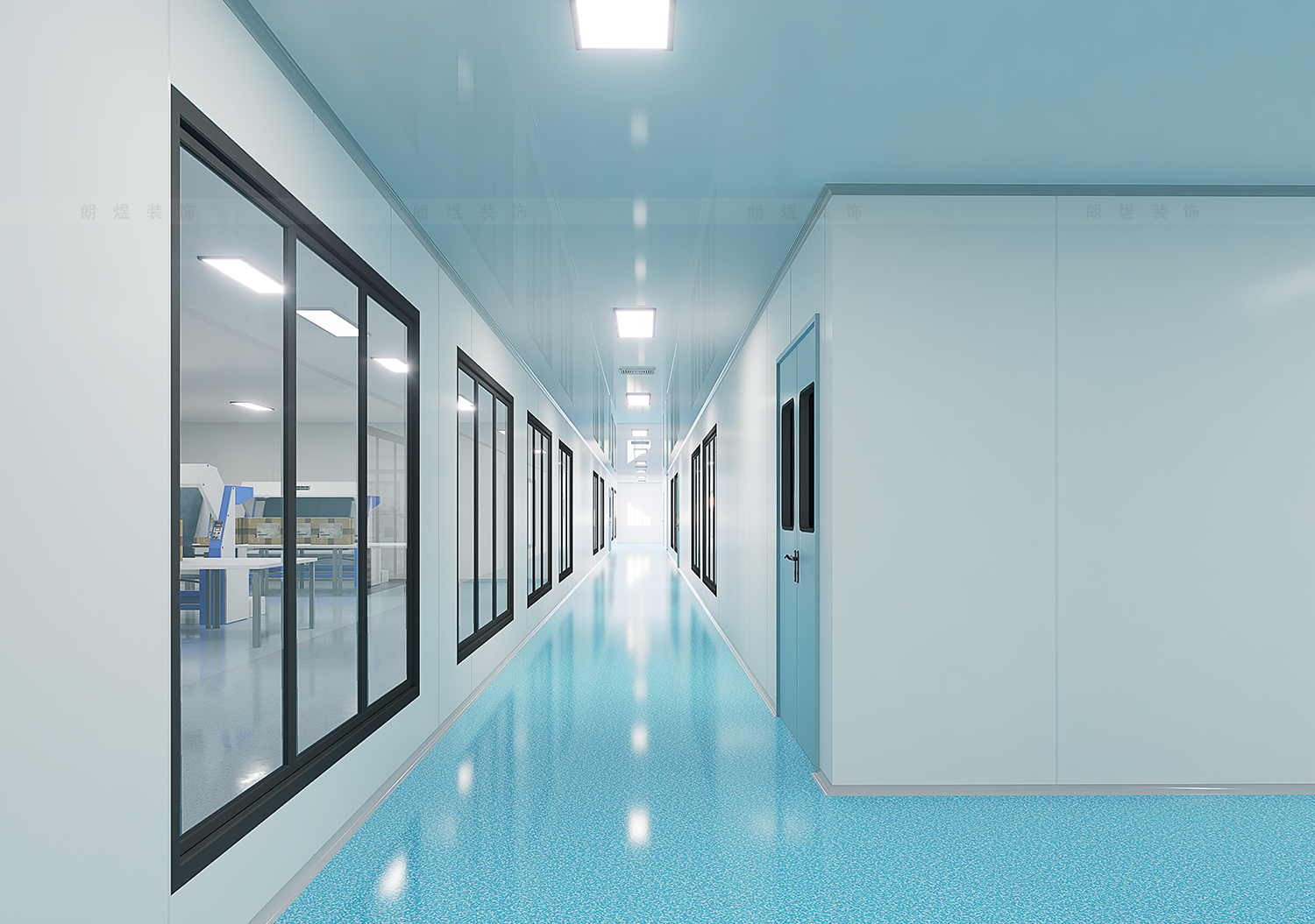 制造業3000平潔凈車間廠房裝修效果圖